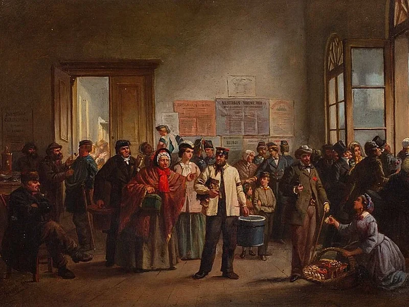 1833-Jean Jacques Zuidema Broos - Sala d'attesa della stazione ferroviaria